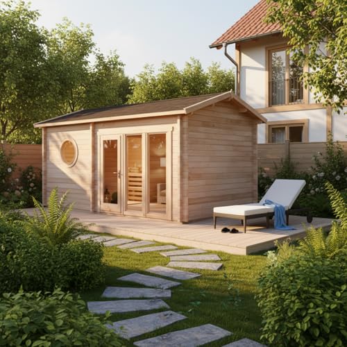 Alpholz Saunahaus Genf-70, 70 mm Wandstärke (561 x 334 cm)