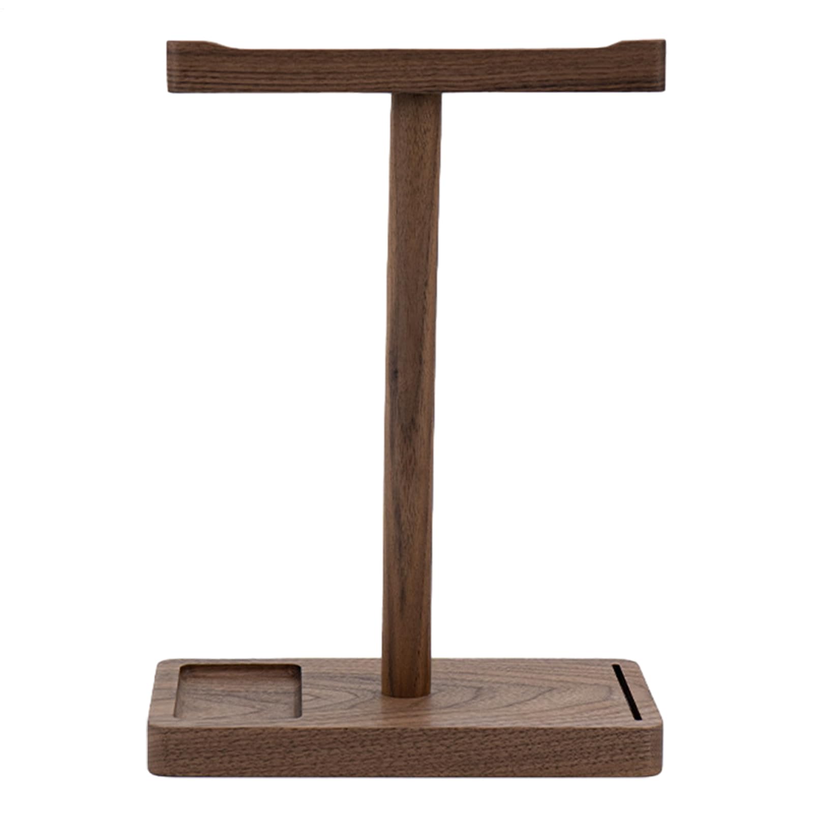 Supporto per cuffie in legno di noce, supporto da scrivania in legno di | noce nero, gancio audio rustico, supporto universale per cuffie, organizer per accessori musicali, antiscivolo stabile