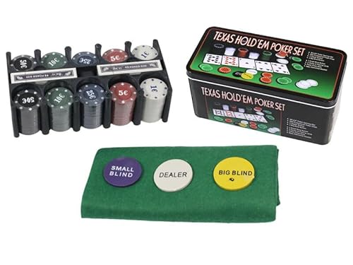 Vetrineinrete Set Poker 200 Fiches Valore Euro, Texas Hold'em 94998