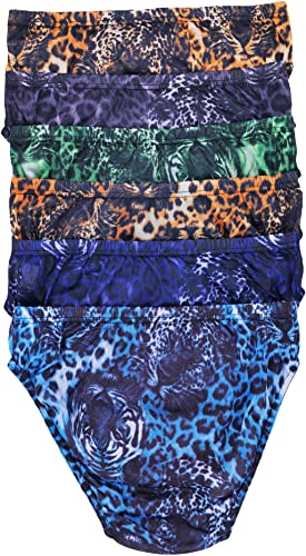 Tobeinstyle Men's Pack Of 6 Multicolor Animal Print Briefs - Small #TOP1