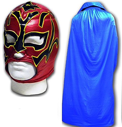 Estrella Fugaz Disfraz Adulto Luchador Mexicano Máscara de Lucha con / Azul...