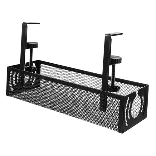 Genérico 1 Juego Bastidor De Gestión De Cables Portacables Bandeja De Gestión De Cables Organizador De Escritorio Almacenamiento De Escritorio Portavoz Negro Planchar