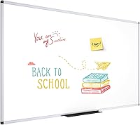 VIZ-PRO 72x48 Inch Wall Mounted Dry Erase Whiteboard - Smooth, Durable Surface for Office, School & Home Use