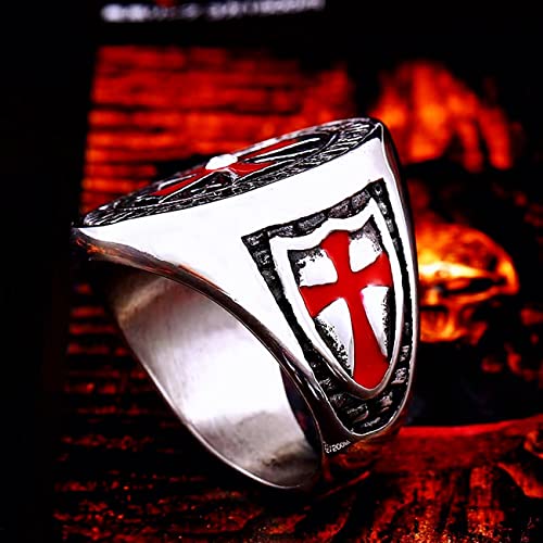 Knights Templar Cross Rings for men Biker 316 Stainless Steel Rings Paladin Warcraft Wizard Worrior Hunter style Iced Out Jewelry Punk Ring Hip Hop Heavy Metal mens fashion rings4