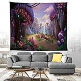Tamaño:150x130cm LTTGG Gran Bosque de Setas Bosque Colgante de Pared Sala de Estar Dormitorio Tapices de Pared Hippie Arte Alfombra de Pared Decorativo para el hogar