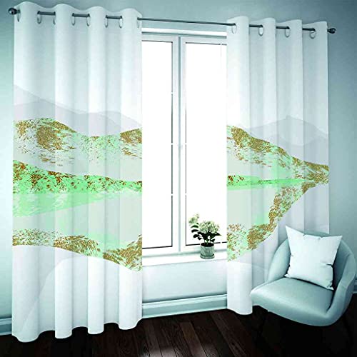PVMLVM Rideaux Occultants Isolant Thermique Polyester Rideaux pour Garçon Fille Chambre Montagnes Abstraites 3D Design Moderne À Oeillets Salon Rideau 140x160cm(Largeur x Hauteur),2 Pièces Cover