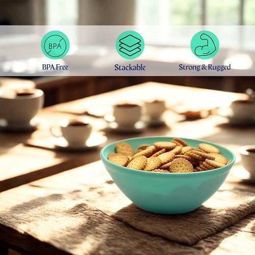 Image of Happy Cove Solid Serving Bowl Set | Durable, Microwave Safe, Dishwasher Safe and Fridge Safe, Lightweight Unbreakable Bowl Set | for Hot & Cold Serving (Set of 9, Multicolor)