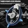 Steering Wheel Lock Vehicle Anti-Theft Security with 130dB Super Loud Siren Adjustable Length Retractable Steering Universal Fit for Cars (Only Fit Circular Steering Wheels) #3