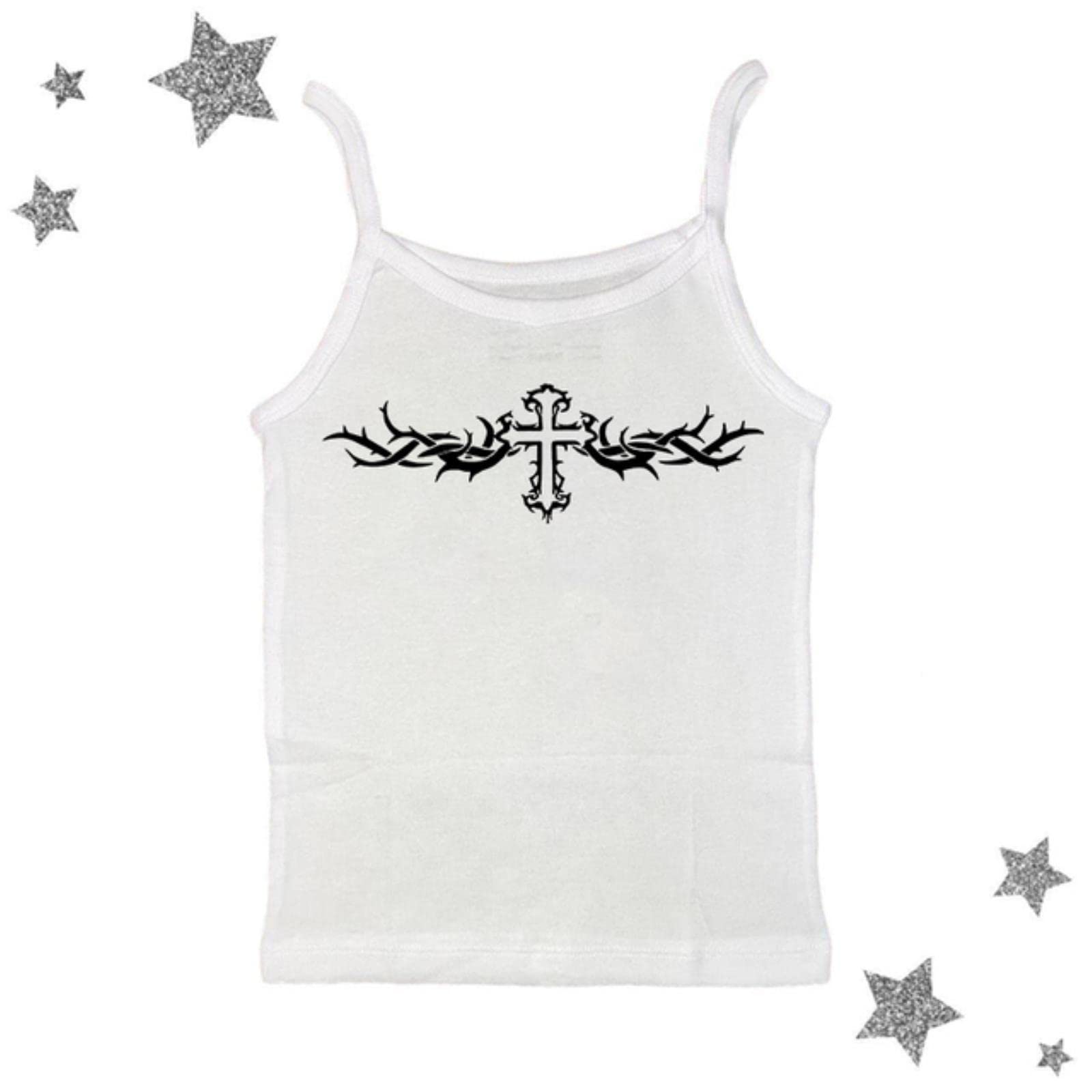 Gothic girl Camisole Top Skull Graphic Print Crop Top Y2k Clothes