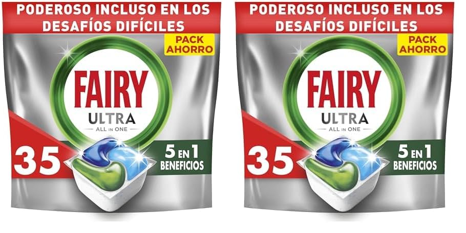 Fairy Platinum Normal, Cápsulas De Lavavajillas Todo En Uno, 35 Cápsulas (Paquete de 2)
