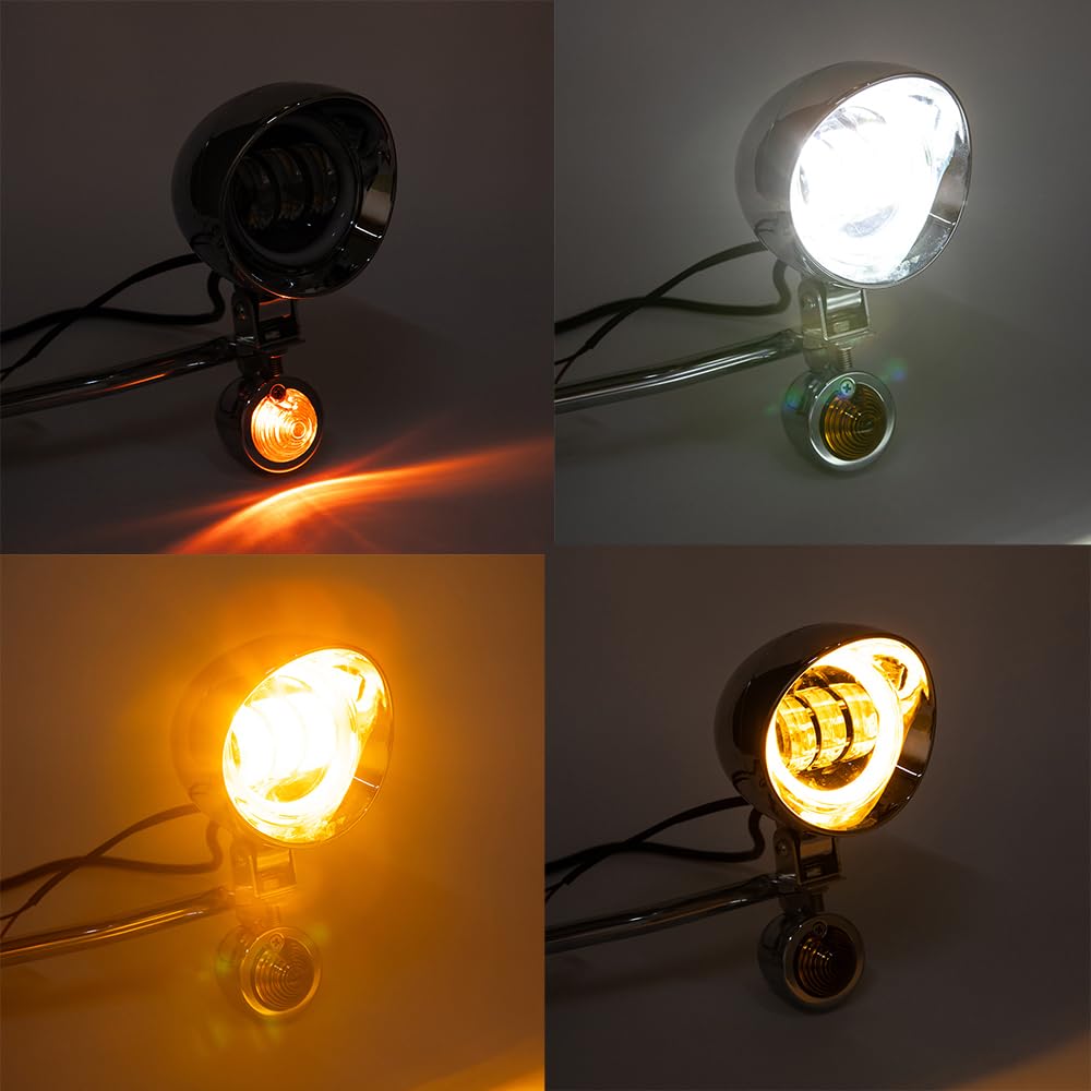 Set di fari antinebbia e indicatori di direzione per moto con supporto per VT 750, VT 1100, VTX 1300, VTX 1800 e Shadow GL Luci supplementari (Stile A)