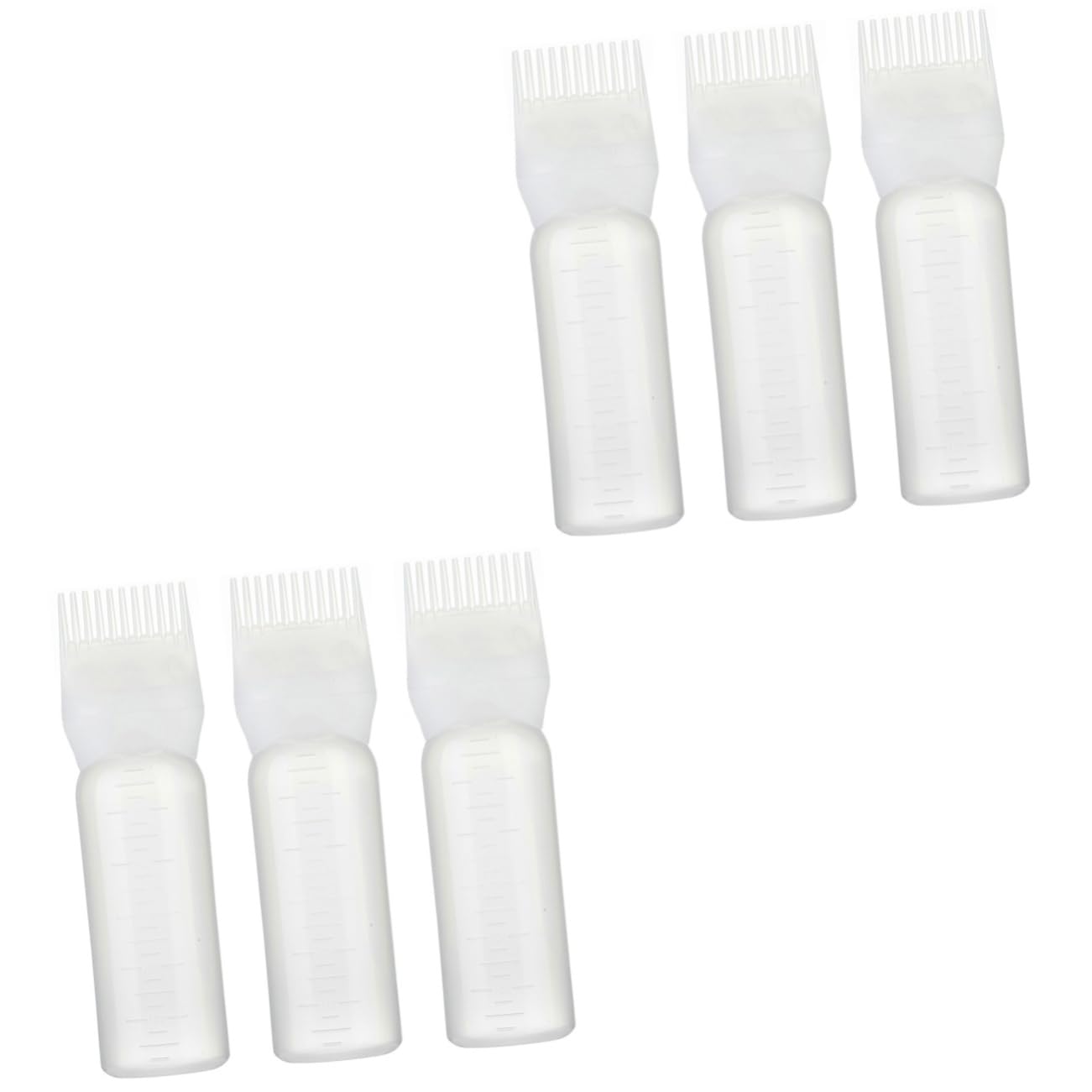 IWOWHERO 2sets Hair Coloring Bottle Applicator Comb for Even Dye Application 3pcs*2