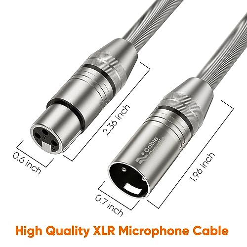 Image of XLR Cable 10FT Microphone Cables XLR Male to Female Heavy Duty Balanced Nylon Braided Microphone Cord Compatible with Speaker Systems, Radio Station and More