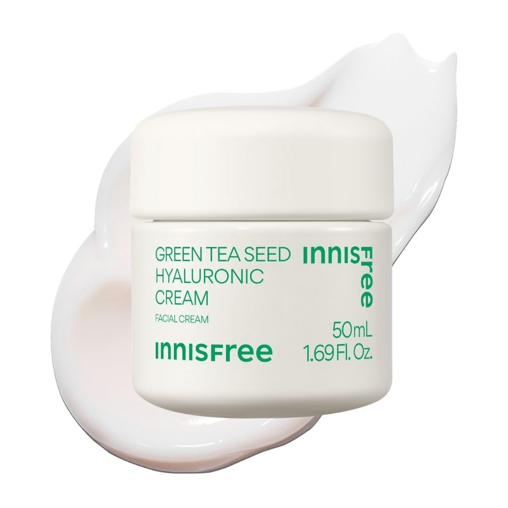 INNISFREE Green Tea Seed Hyaluronic Cream, Hydrating Intense Moisturiser, Instant Hydration reinforcing skin barrier