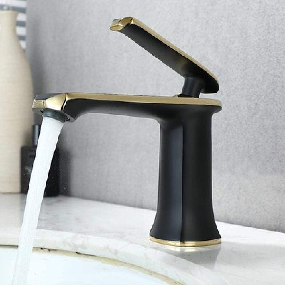 OIFAODAO Water tap, Bathroom Basin Faucet Total Brass Sink Mixer Tap Hot Cold Single Handle Deck Mounted Chrome Lavatory