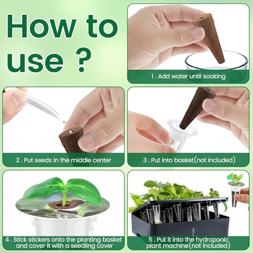 Tzdxfgl Pacote com 50 kits de cápsulas de sementes para Aerogarden, esponjas de cultivo para sistema