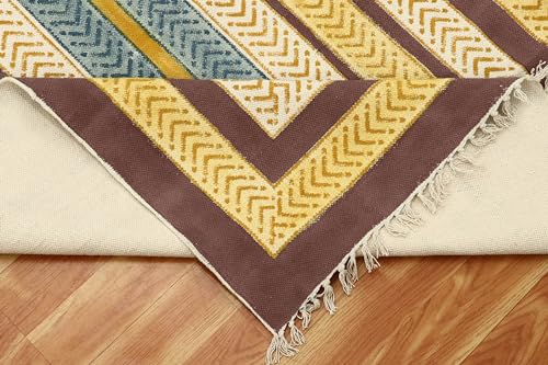 Tapis kilim en coton résistant pour salon et extérieur