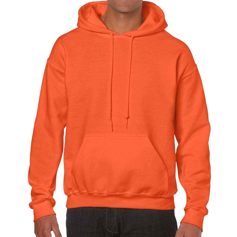 Gildan Unisex Orange Adult Heavy Blend Hoodie (M) (Orange)