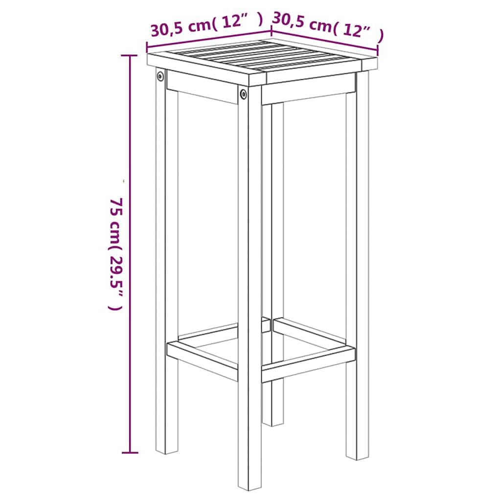 vidaXL Mesa y Taburetes Altos de Jardín 5 pzas, Juego de Muebles de Bar, Mesa Sillas Altas, Mesita Asientos Exterior, Madera Maciza Acacia