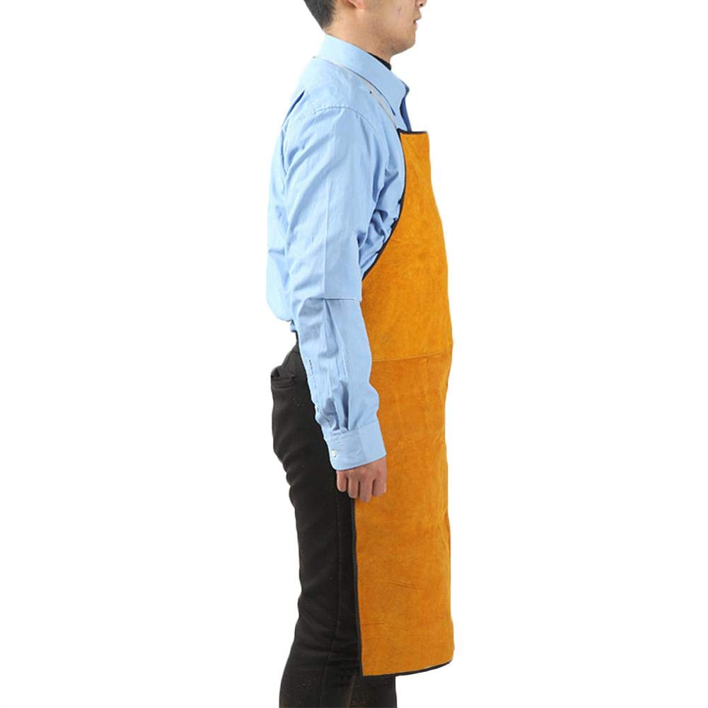 Tablier De Soudeur Tablier De Travail en Cuir pour Homme Femme, Anti-fouling Prévention Incendie pour Le Soudage Électrique La Métallurgie Usinage