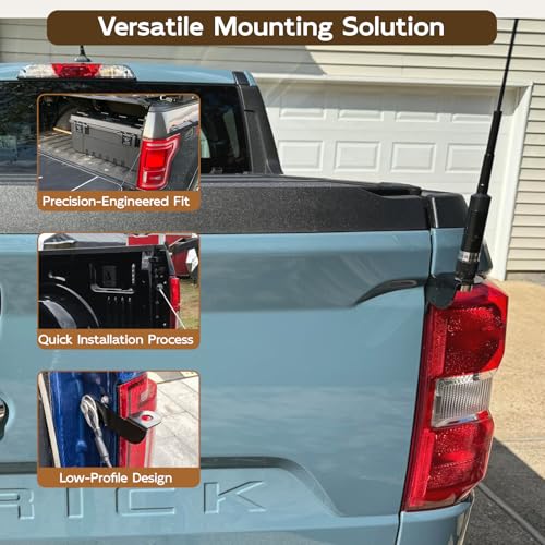 Image of F150 CB Antenna Mount Bracket (Passenger Side), Tailgate Flagpole Antenna Mounting Bracket Compatible with Ford F-150 2015-2023