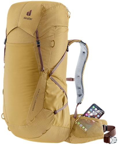 Image of Deuter Aircontact Ultra 40 + 5L Lightweight Trekking & Thru-Hiker Backpack for Backpacking & Long-Distance Hiking & Travel - Savanna-Raisin