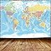 ICTEISOM World Map Tapestry Wall Hanging, Map of The World with National Educational Wall Tapestries Room Decor, World Map Poster for Bedroom Living Room Dorm Home Decoration 90 x 70 Inch