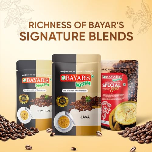 Image of Bayar's Coffee Java Filter Coffee Powder 500g | Traditional South Indian Taste with 80% Coffee & 20% Chicory | Freshly Roasted & Ground for Rich Aroma & Taste (500g) (500 g (Pack of 5))