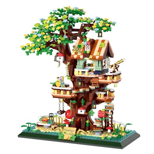Image of SKY LINE OCEAN Funny Tree House Mini Blocks Building Set (1130 PCS) | Creative Architecture Construction Toy | STEM Educational Model for Kids & Adults | 5 Year Structural Warranty