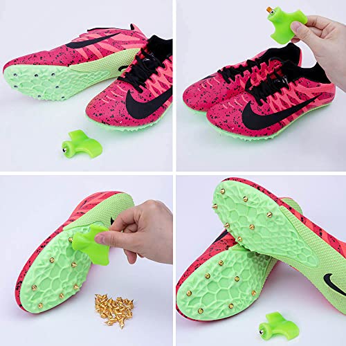 Image of 1 /4 Inch Track Spikes, 100 Pieces Steel Track Shoe Spikes Replacements and Spike Wrench for Sports Running Track Shoes