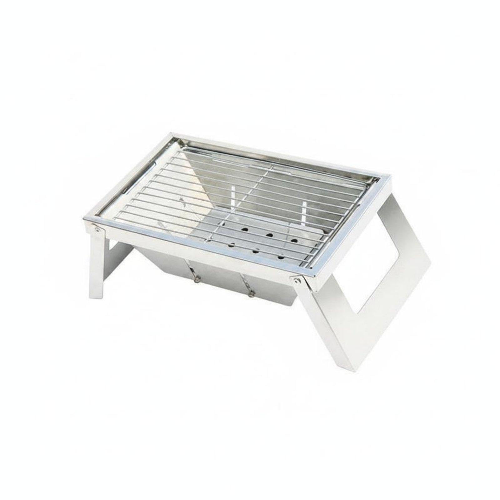Stainless Steel Tabletop BBQ Grill Easy to Install Portable Smoky Grill Compact Foldable Barbecue Cooker for Camping, Indoor M Simple-image-43