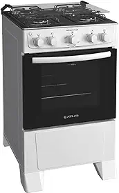 Fogão 4 bocas Atlas Mônaco Plus Branco Mesa inox e acendimento automático