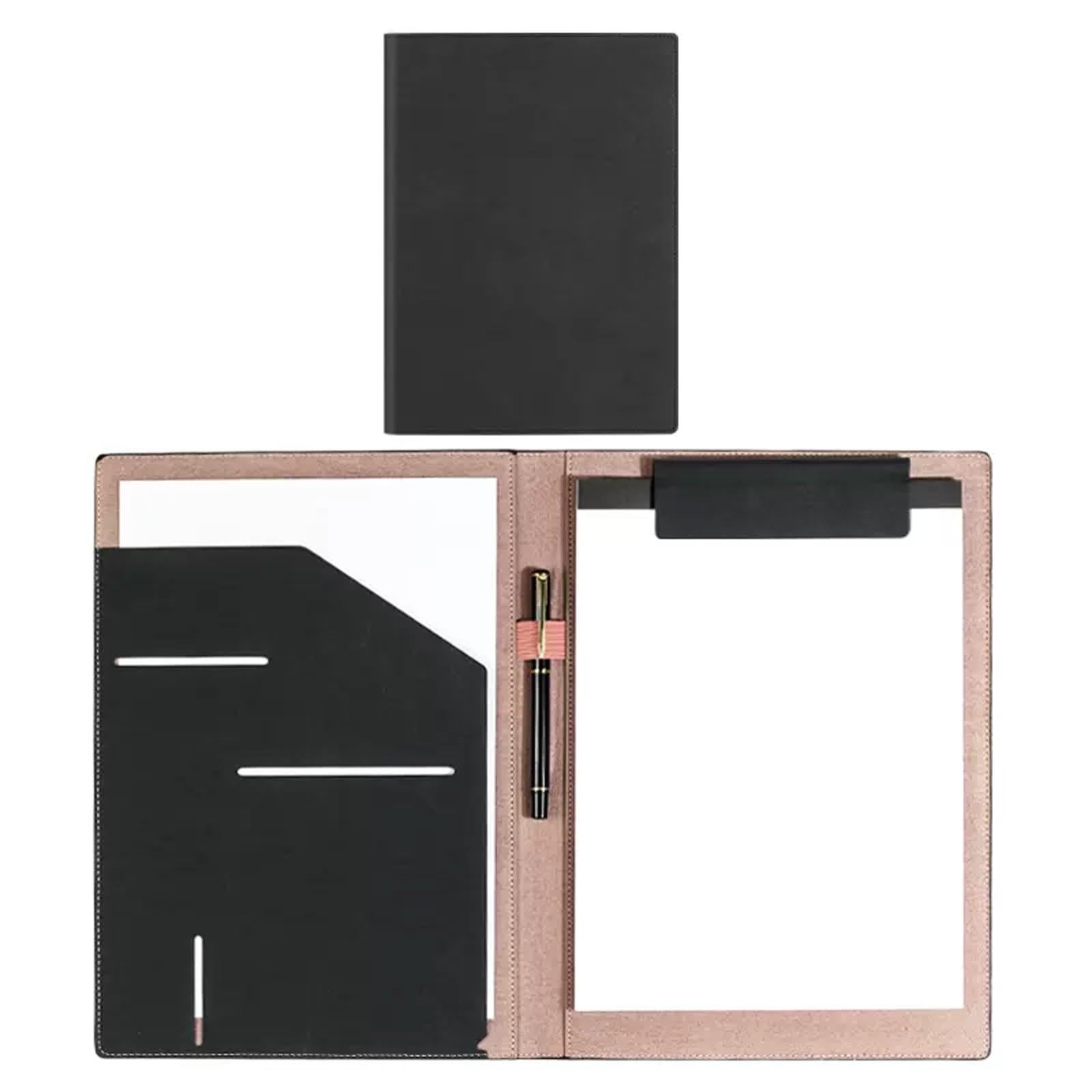 Cartella semplice da esposizione multifunzionale in pelle lavoro con inserto for penna Blocco for conferenze magnetico Libro for firma di contratto 2 pezzi File espandibile