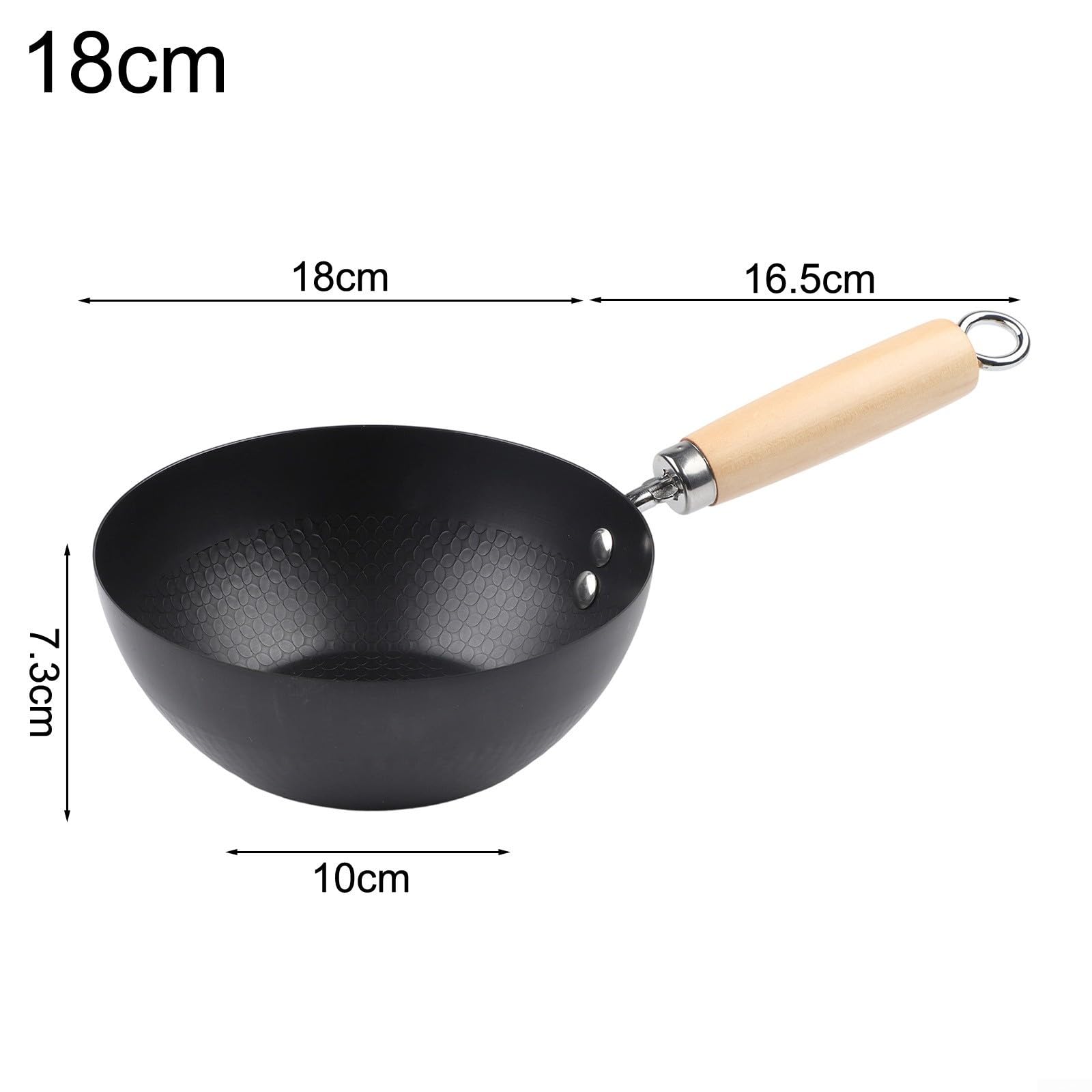 Padella in ferro, wok antiaderente con fondo piatto per fornelli a gas elettrici a induzione, 18-28 cm, pentole da cucina (20 cm)