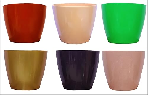 Plant Pot Base Garden Planter for Indoor  Outdoor Home DécorGarden and Balcony_Met Magenta Green  CopperBronze Met Burgandy Pearl Copper_6