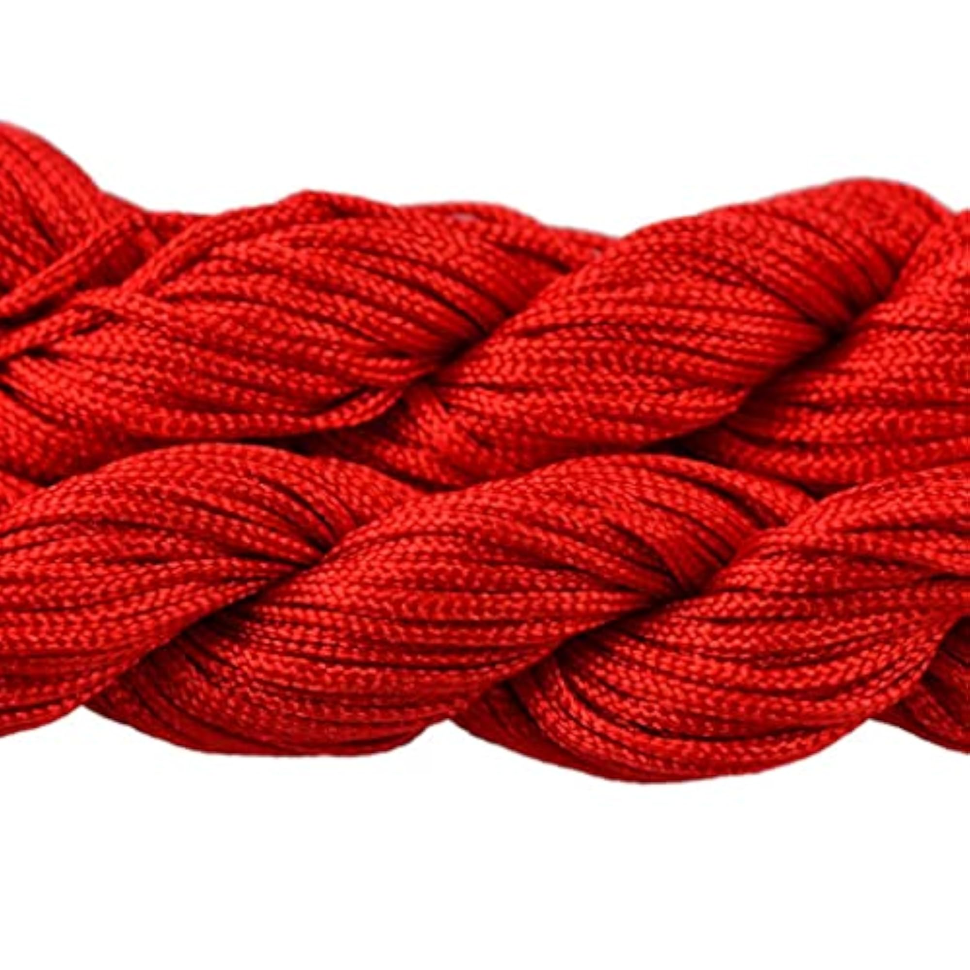 Kumihimo Nylon Braided Cord Thread Band, 1mm, Cardinal Red