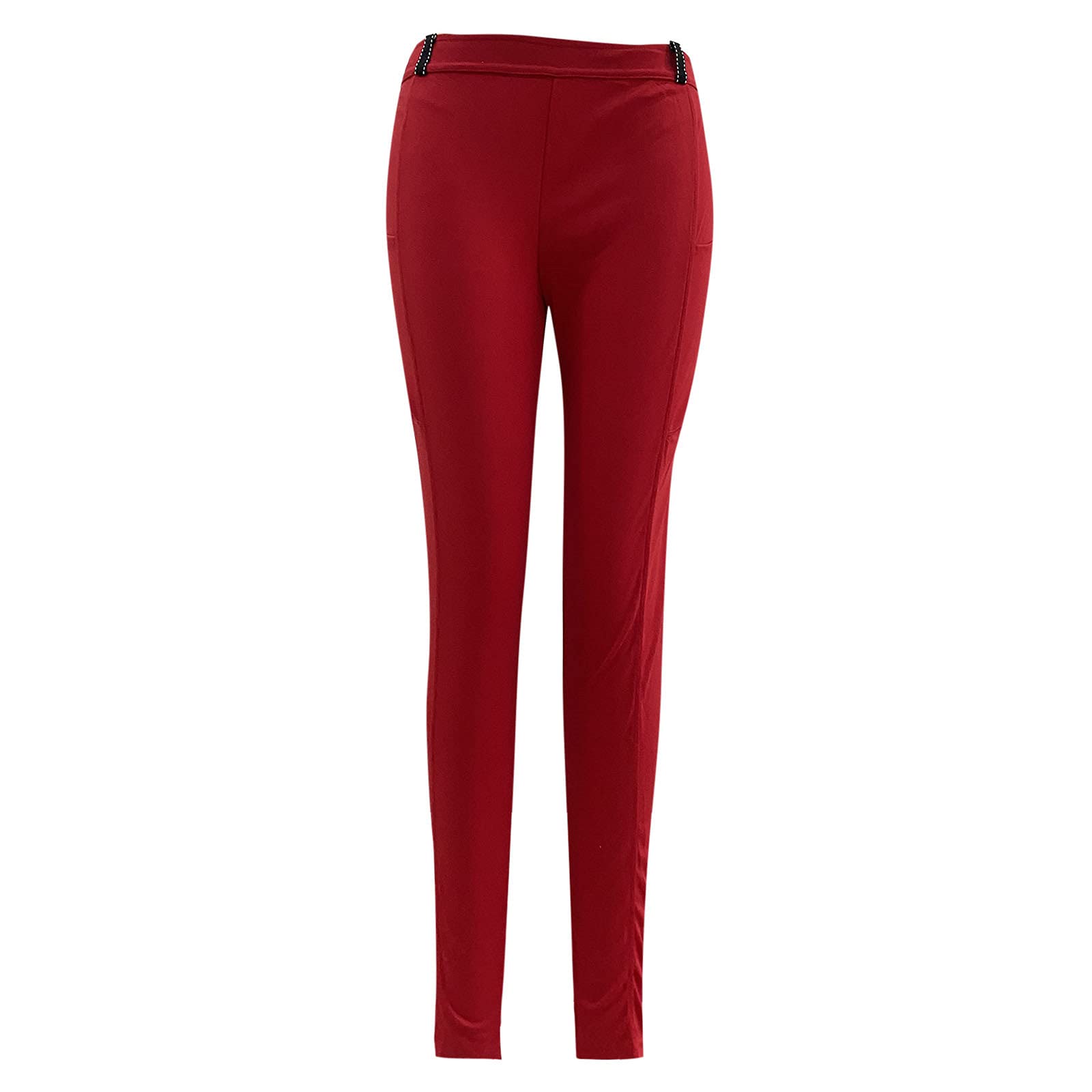 Pantalones de equitación para mujer rojos: pantalones de cadera para mujer, tejido elástico, pantalones de equitación para mujer, cintura alta, monocolor, pantalones de equitación, elásticos, para el