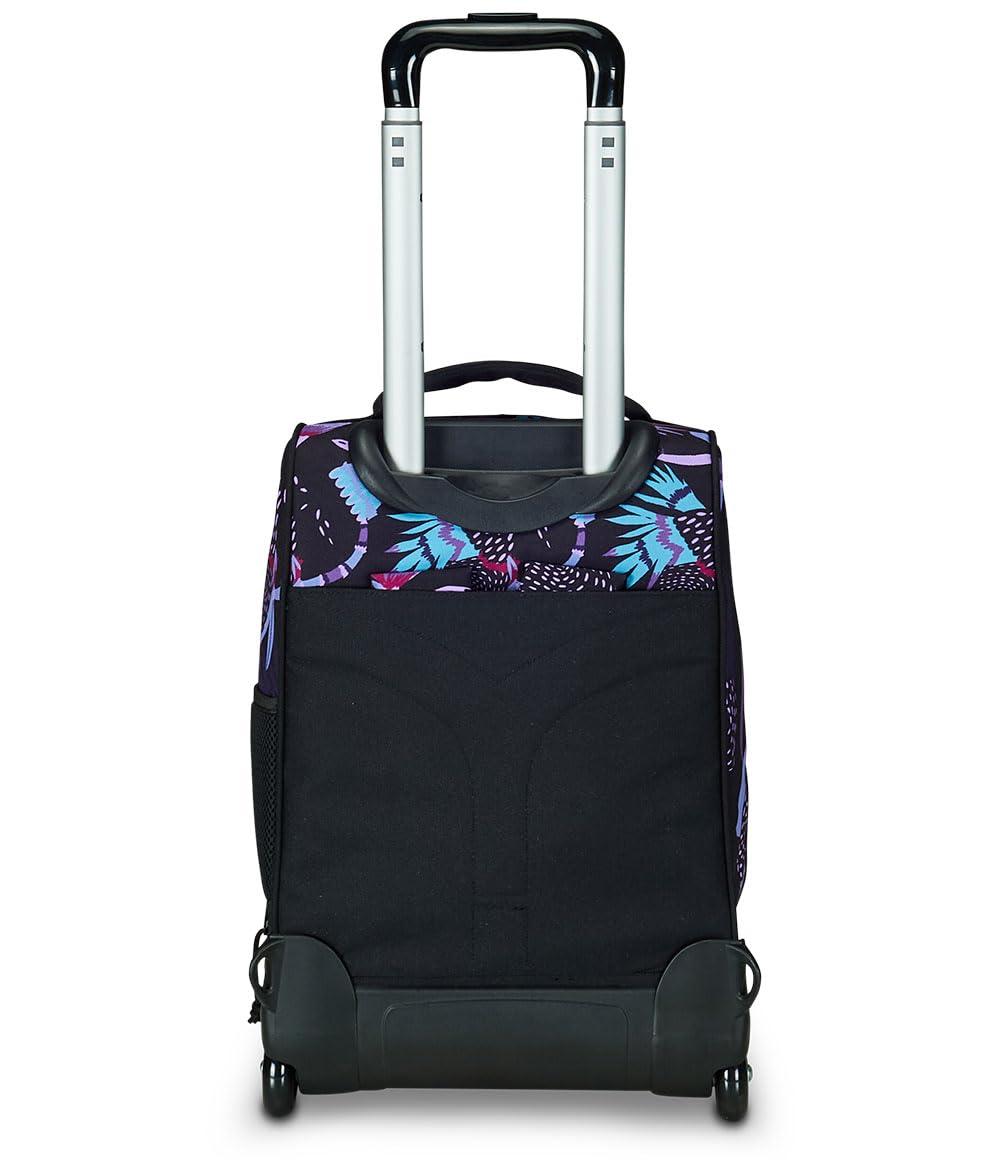 Mitama Trolley DR Scuola Purple Bloom,Con Mega Scomparto e Doppia Maniglia, Nero e Viola, Scuola Elementare e Tempo Libero, Bambina Ragazza