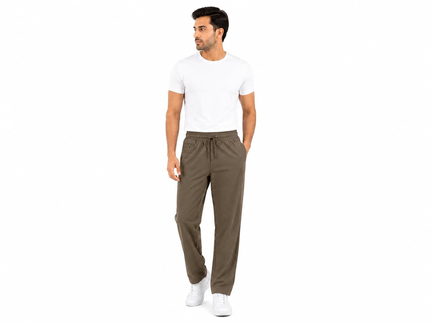 Mens Track Pants Joggers Lower Sports Pants Gym Running Workout Athletic Casual wearelastic Waist Drawstring Full Length Comfortable (in, Alpha, XL, Brown)-image-12
