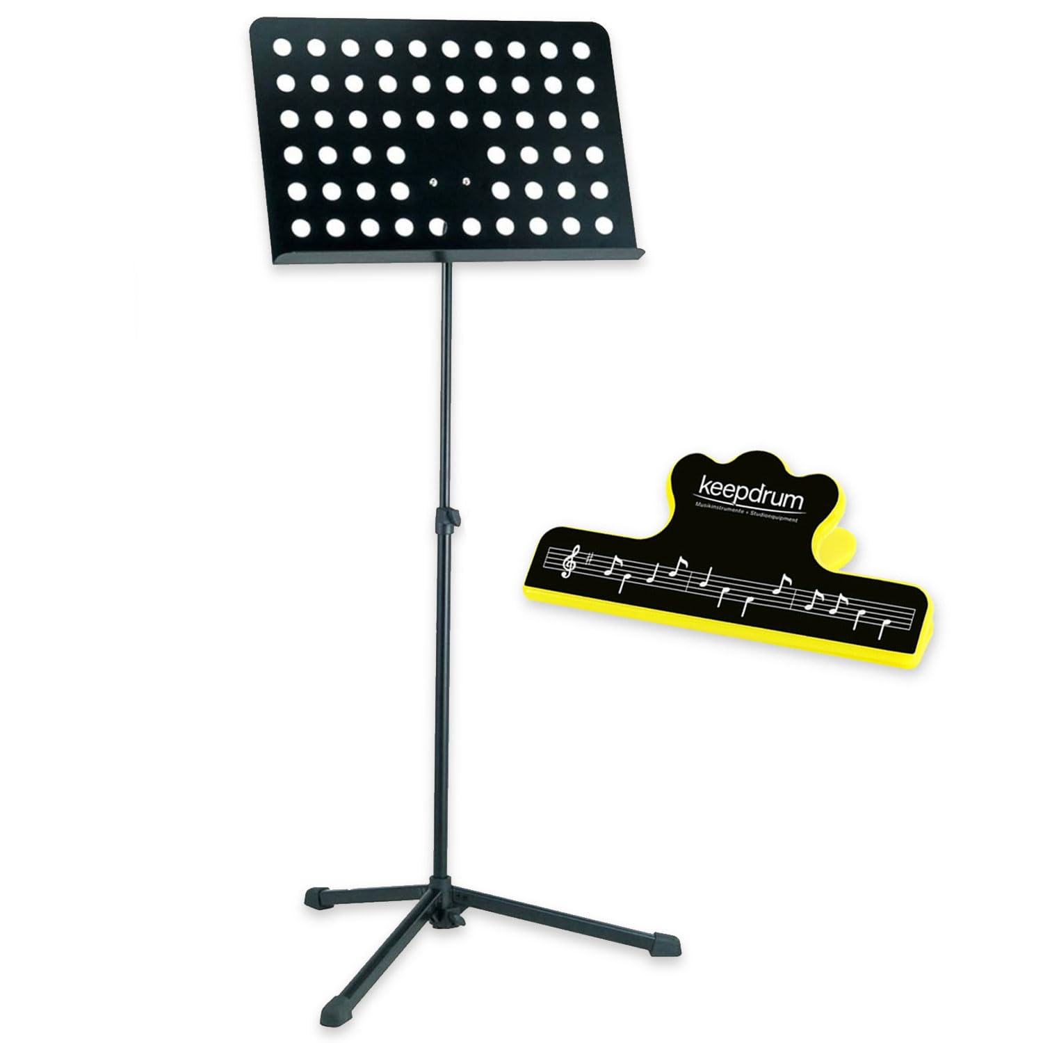 K&M 12179 Notenpult Orchester Notenständer mit keepdrum Notenklammer