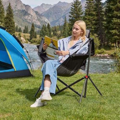 Silla Colgante para Camping RELAX FIELD Modelo hammock chair Negra Resistencia 350 pounds miniatura 2