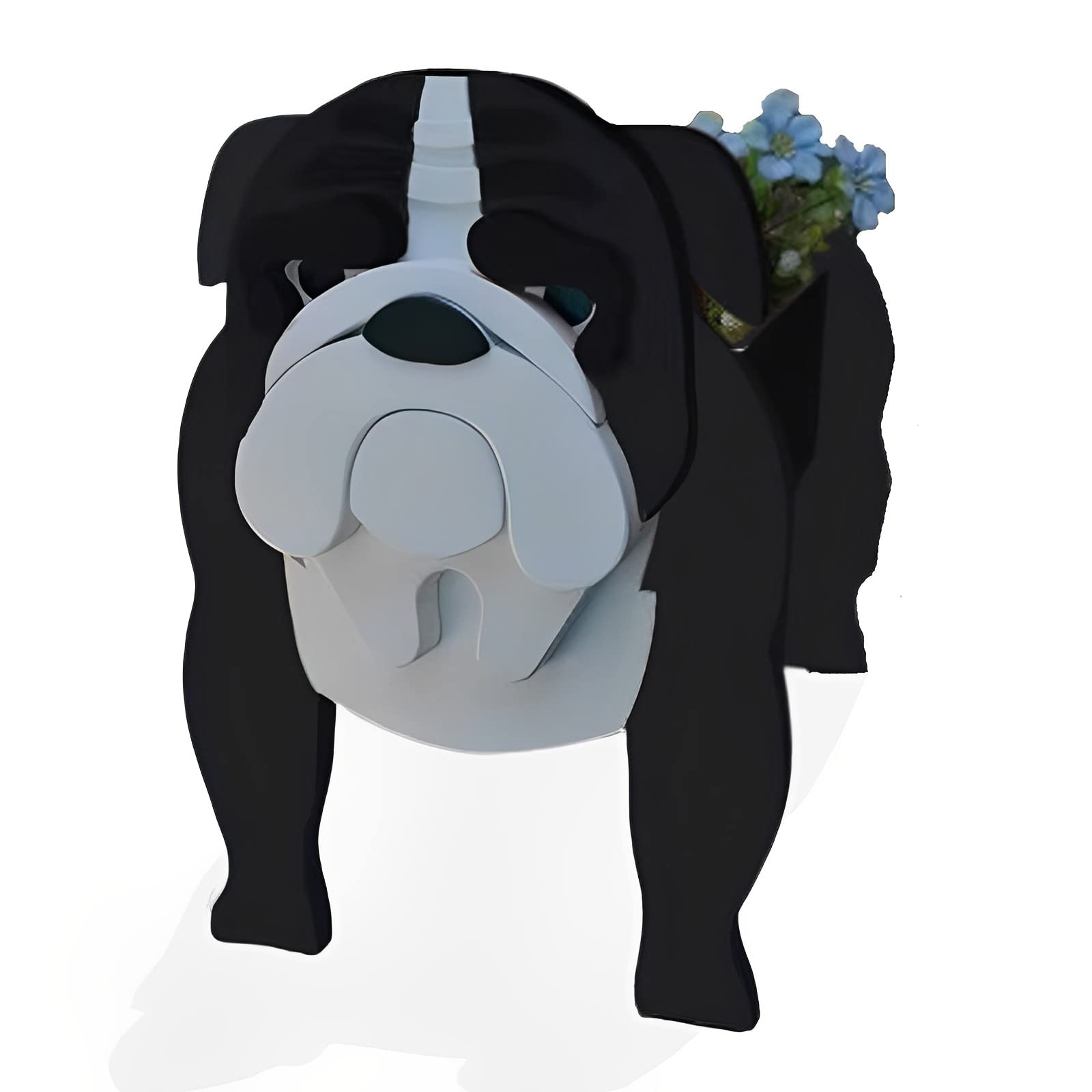 Bulldog Black PVC Herb Garden Dog Flower Planter - Cute Indoor/Outdoor Dog Planter, 9.45*7.48*10.63in for Pet Lovers — image 1