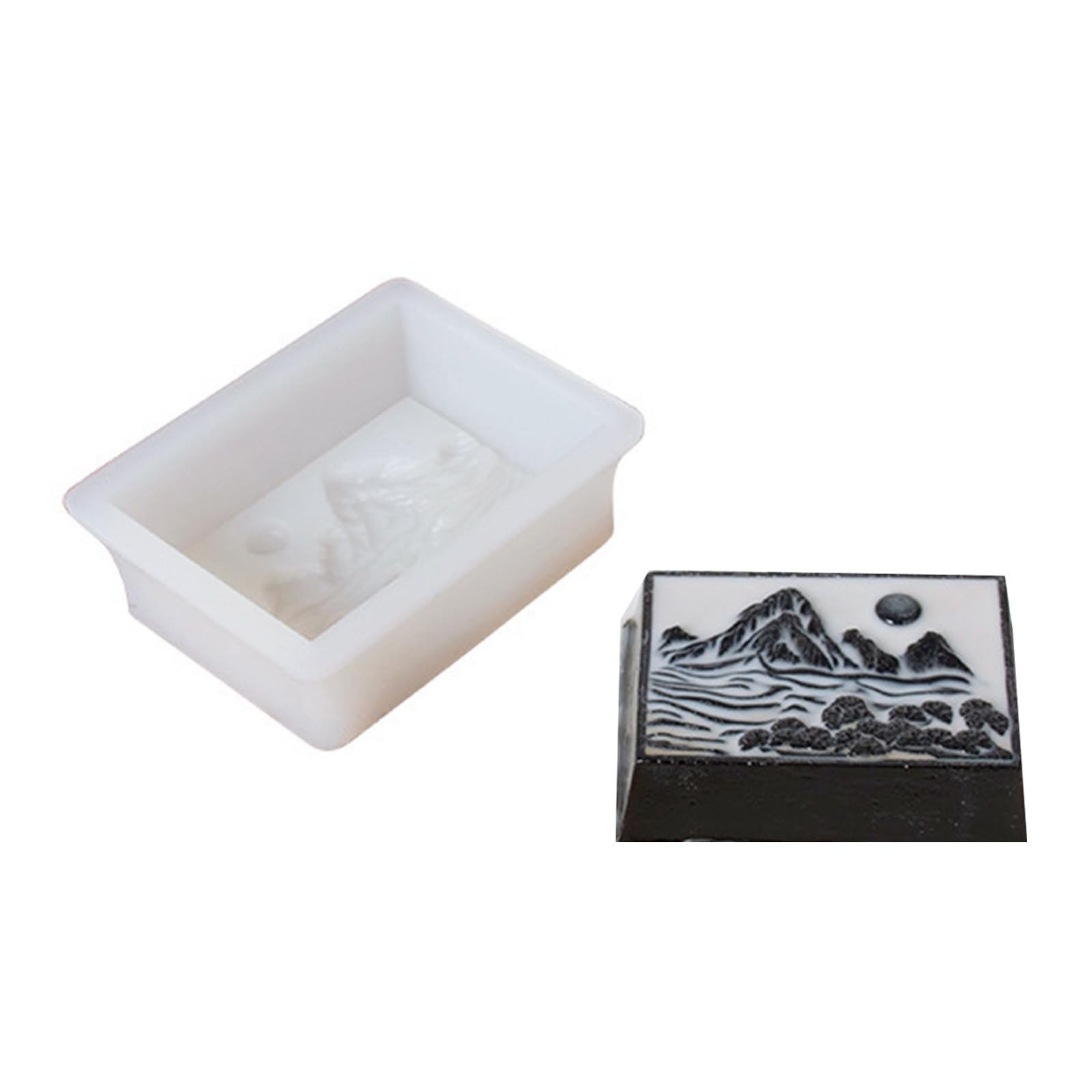 MICFENY Landscape Painting Silicone Baking Tool Mousses Cake Decorating for Making Chocolate, Candy, Candle, Soap