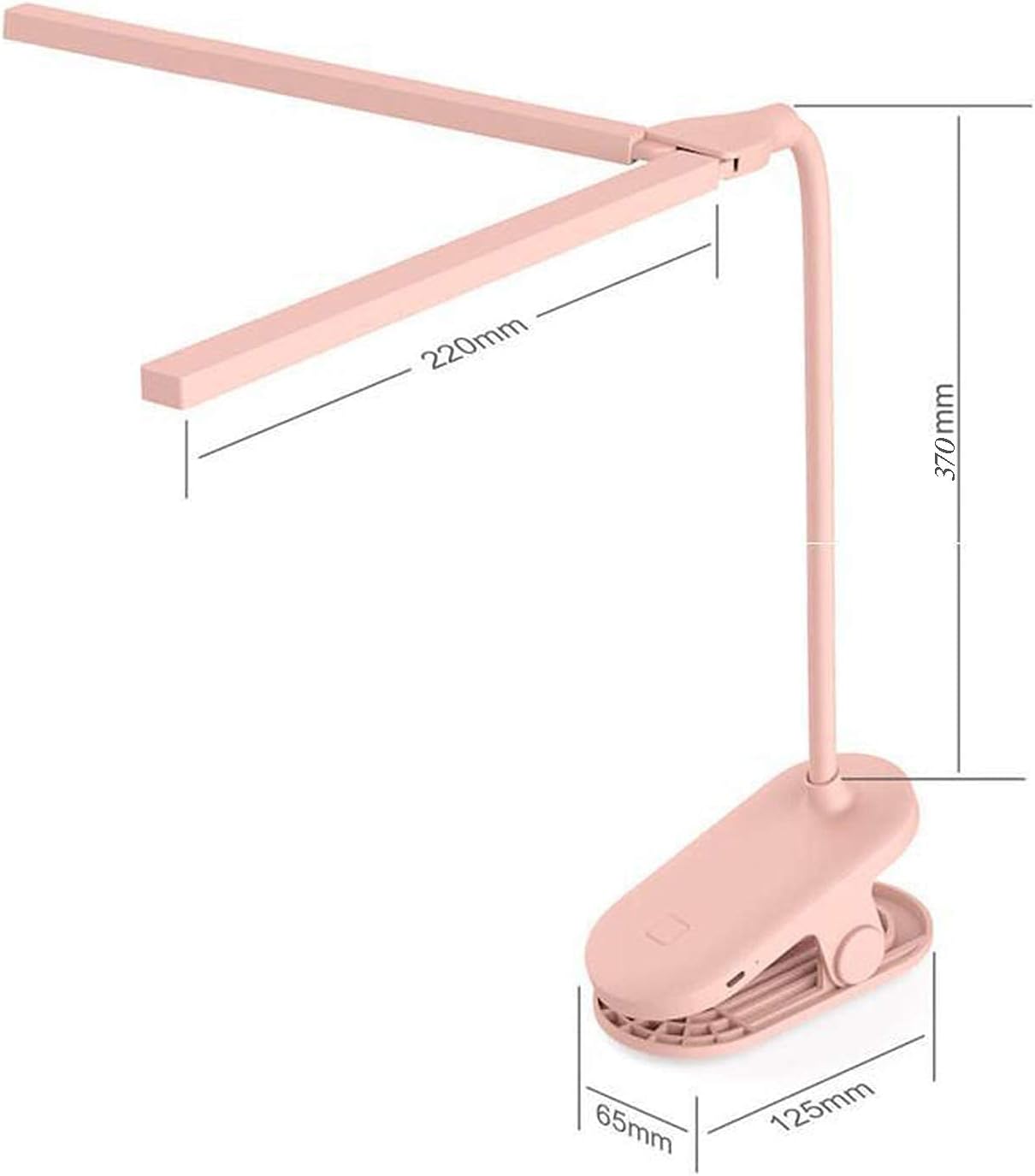Modern Eye Protection LED Clip on Reading Light,Double Head Table Lamps Flexible,Clamp Desk Lamp with 3 Lighting Modes USB Rechargeable Book Light with Touch Control
