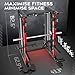 pooboo Multi-Functional Machine Power Cage, 2000LB Squat Rack, LAT-Pull Down System, Dual Pulley Cable Crossover System, Home Gym Workout Machine with Strength Training Attachments (P43)