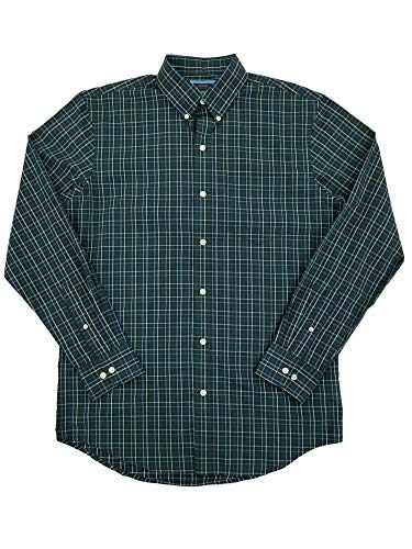 Mens Green Plaid Hamilton Poplin Long Sleeve Button-Down Shirt M