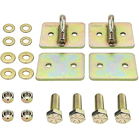 Robbor Grab Hook 3/8 in Bolt-on Grab Hook Grade 70 Forged Steel Tow Hook Work Well for Tractor Bucket, RV, UTV,Truck with Backer Plate and Hardware -2 PK Cover