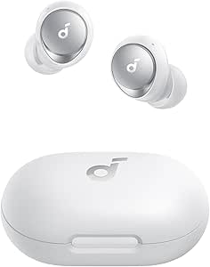 Soundcore by Anker Space A40 Auto-Adjustable Active Noise Cancelling Wireless Earbuds, Reduce Noise by Up to 98%, 50H Playtime, Comfortable Fit, App Customization, Wireless Charge (White) asin的图片