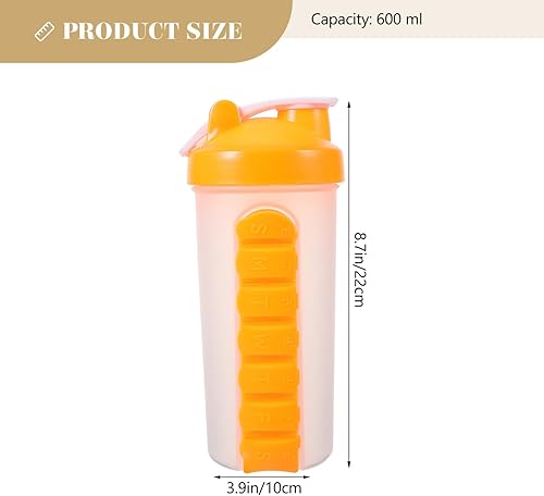 Miniatura 6 de Botellas de agua transparentes para 7 días, organizador de pastilleros con botella de agua, dispensadores semanales, recordatorio, soporte para