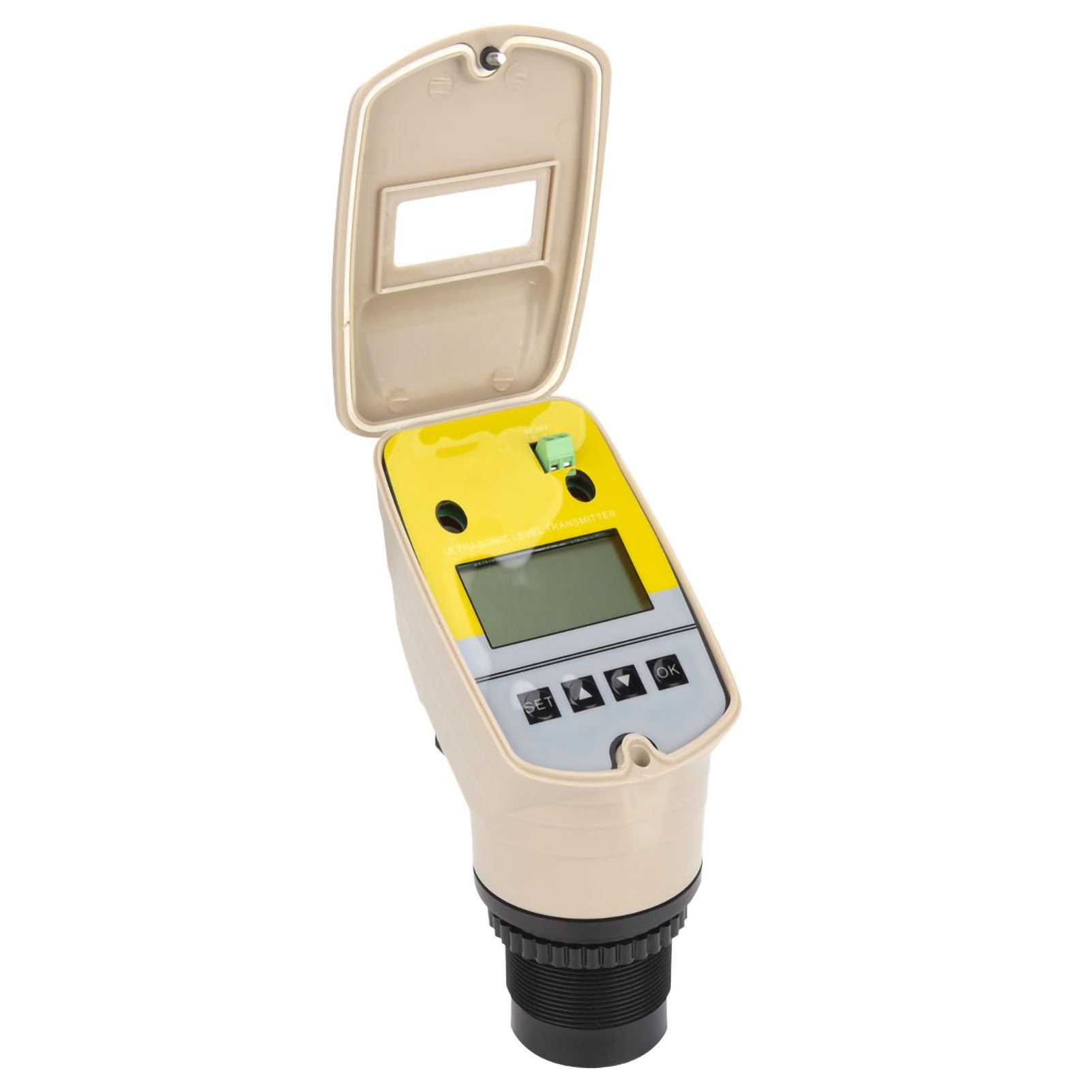 ALT - 666 DC24V Misuratore di livello ad ultrasuoni con display digitale, sensore di livello d’acqua ad ultrasuoni con LCD, trasmettitore di livello impermeabile IP67 per serbatoi (0-15 metri)